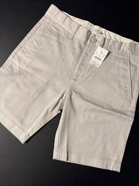 Crewcuts Boys' Flat Front Chino Shorts - Light Gray